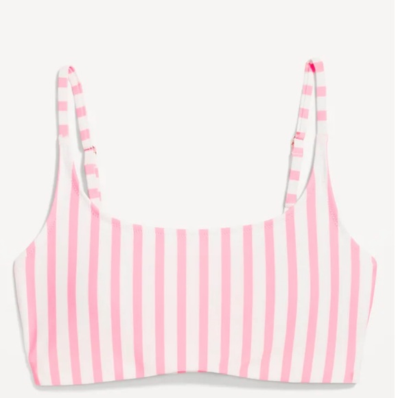 NWT OLD NAVY Scoop-Neck Bikini Swim Top Color: Pink Stripe - Picture 1 of 5